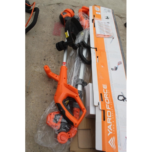 39 - AN AS NEW AND BOXED ELECTRIC CORDLESS WORKFORCE SET TO INCLUDE LAWNMOWER. STRIMMER, LONG REACH HEDGE... 