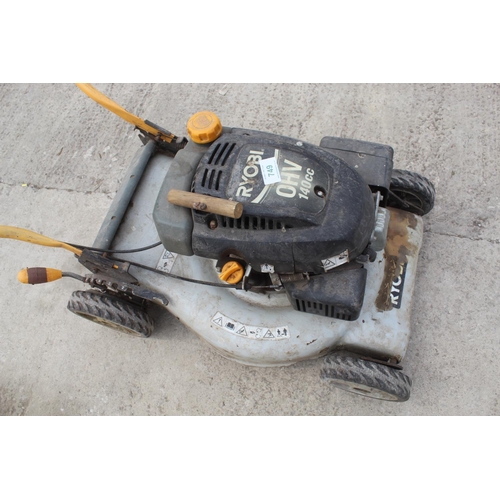 749 - RYOBI LAWN MOWER  NO  VAT