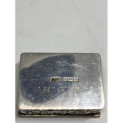 694 - A DECORTATIVE HALLMARKED BIRMINGHAM SILVER SNUFF BOX