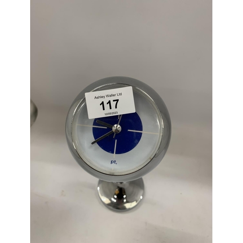 117 - A RETRO CHROME ADJUSTABLE CLOCK