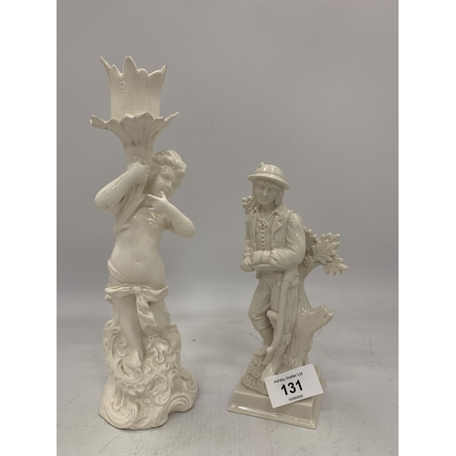 131 - TWO VINTAGE CREAMWARE FIGURES