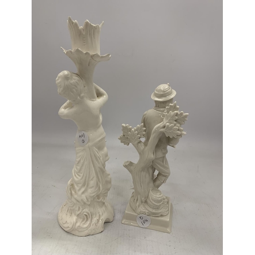 131 - TWO VINTAGE CREAMWARE FIGURES