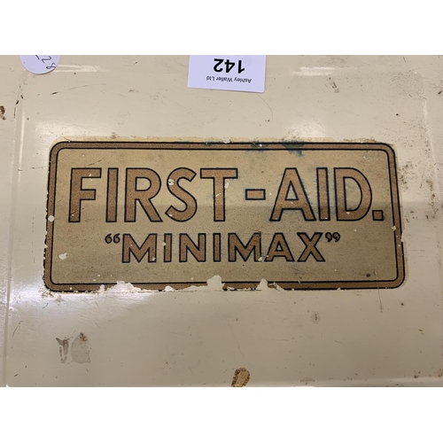 142 - A VINTAGE FIRST AID TIN WITH CONTENTS