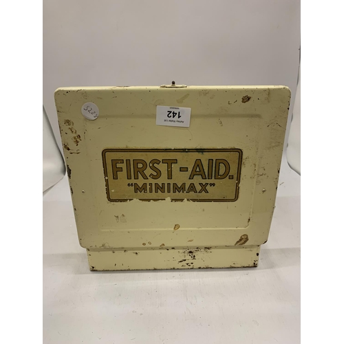 142 - A VINTAGE FIRST AID TIN WITH CONTENTS