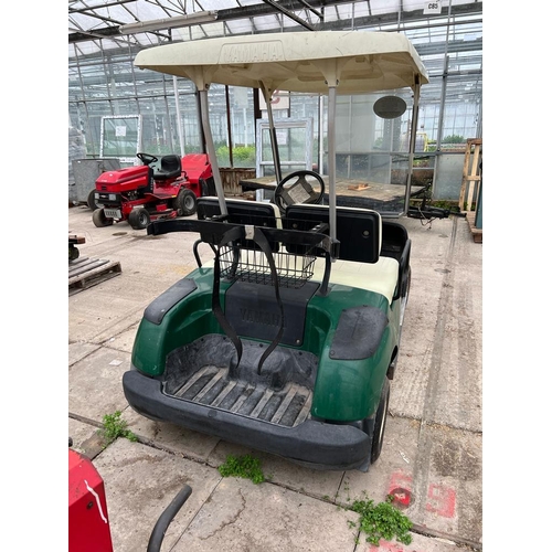 153 - A GOLF BUGGY WITH CHARGER BUT NO BATTERIES IT WAS WORKING WHEN LAST USED BUT NO WARRATY NO VAT