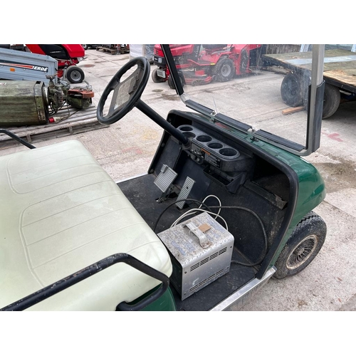 153 - A GOLF BUGGY WITH CHARGER BUT NO BATTERIES IT WAS WORKING WHEN LAST USED BUT NO WARRATY NO VAT