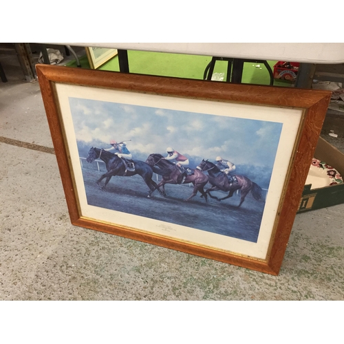 1199 - A 1988 LIMITED EDITION PRINT 355/850 OF PAT EDDERY ON WARNING WINNING THE QE11, SIGNED BY THE JOCKEY... 