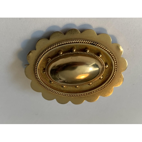 698 - A TESTED TO 18 CARAT GOLD BROOCH GROSS WEIGHT 7.07 GRAMS