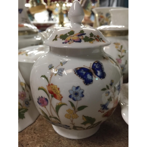 1088 - A LARGE QUANTITY OF AYNSLEY CHINA TO INCLUDE A TELEPHONE, VASES, TRINKET BOXES, A BELL, ETC