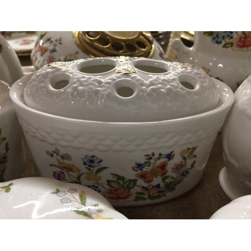 1088 - A LARGE QUANTITY OF AYNSLEY CHINA TO INCLUDE A TELEPHONE, VASES, TRINKET BOXES, A BELL, ETC