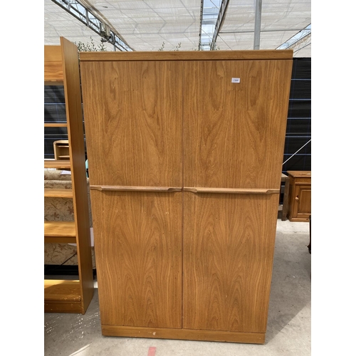 2944 - A RETRO TEAK TWO DOOR WARDROBE, 40