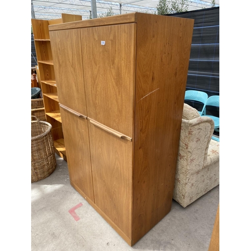 2944 - A RETRO TEAK TWO DOOR WARDROBE, 40