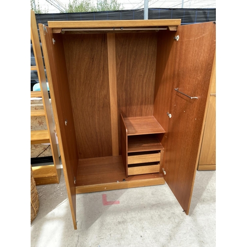 2944 - A RETRO TEAK TWO DOOR WARDROBE, 40