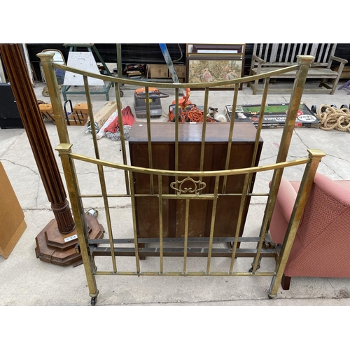 2960 - A BRASS ART NOUVEAU 4' BEDSTEAD