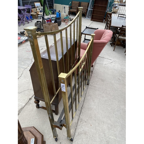 2960 - A BRASS ART NOUVEAU 4' BEDSTEAD