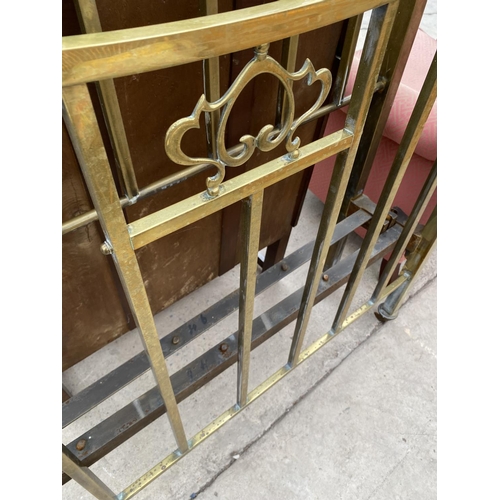 2960 - A BRASS ART NOUVEAU 4' BEDSTEAD