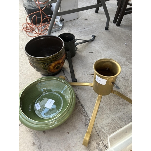 1872A - TWO CERAMIC BOWLS AND TWO CHRISTMAS TREE STANDS