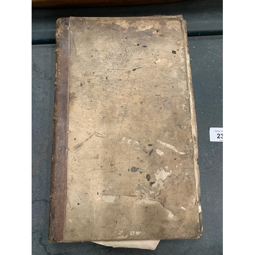 238 - AN ANTIQUE SHIPPING LEDGER DATED 1756 IN THE NAME OF EDWARD COWPE? (CAN'T QUITE DECIPHER HIS LAST NA... 