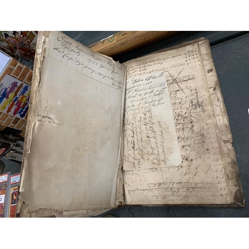 238 - AN ANTIQUE SHIPPING LEDGER DATED 1756 IN THE NAME OF EDWARD COWPE? (CAN'T QUITE DECIPHER HIS LAST NA... 