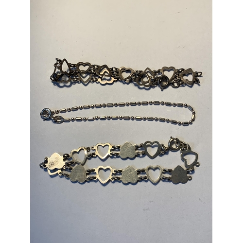 522 - SIX SILVER BRACELETS