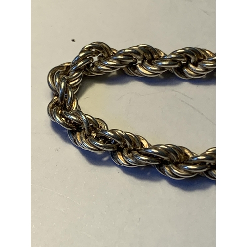 567 - TWO SILVER ROPE BRACELETS