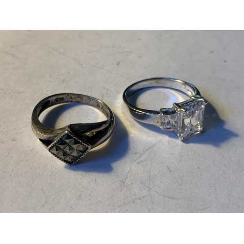 603 - FIVE VARIOUS SILVER RINGS