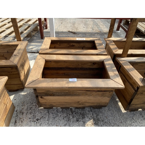 199 - TWO WOODEN GARDEN PLANTERS NO VAT