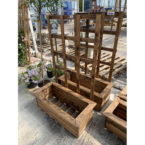 200 - TWO WOODSEN PLANTERS WITH TRELLIS NO VAT