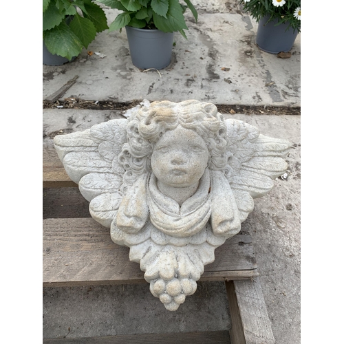 240 - A GABE SLEEPING CHERUB & A CHERUB WALL MOUNTED PLAQUE NO VAT