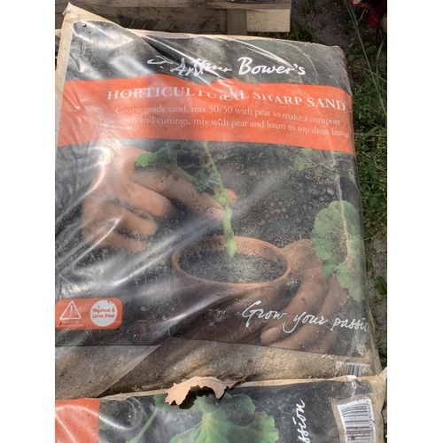 282 - THREE 20KG BAGS OF ARTHUR BOWERS HORTICULTURAL SHARP SAND NO VAT