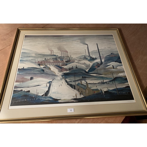 35 - * LAURENCE STEPHEN LOWRY (BRITISH 1887-1976) 'INDUSTRIAL PANORAMA' SIGNED PRINT, BEARS MEDICI SOCIET... 