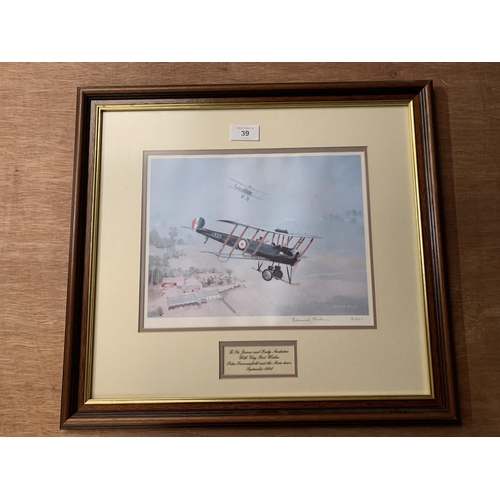 39 - * EDMUND MILLER (BRITISH, 1929) AVRO 540 BIPLANES IN FLIGHT, LIMITED EDITION 16/50, SIGNED BY THE AR... 