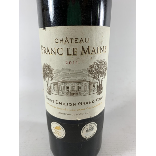 304 - 1 X 75CL BOTTLE - CHATEAU FRANC LE MAINE SAINT EMILION 2011 GRAND CRU