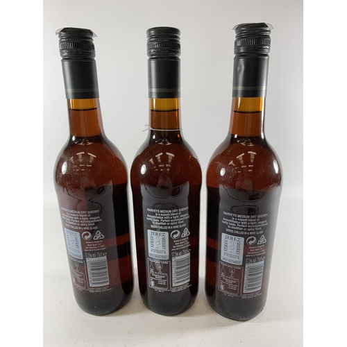 360 - 3 X 75CL BOTTLES - HARVEY'S MEDIUM DRY SHERRY