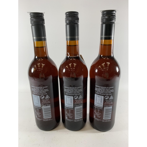 363 - 3 X 75CL BOTTLES - HARVEY'S MEDIUM DRY SHERRY