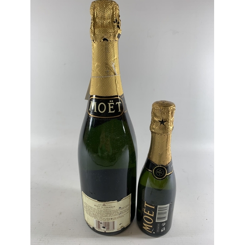 369 - 2 X MOET & CHANDON BRUT IMPERIAL CHAMPAGNE - 1 X 75CL & 1 X 20CL