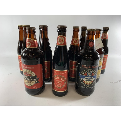 381 - 13 X MIXED BOTTLES - PORTERS, CHRISTMAS ALES ETC