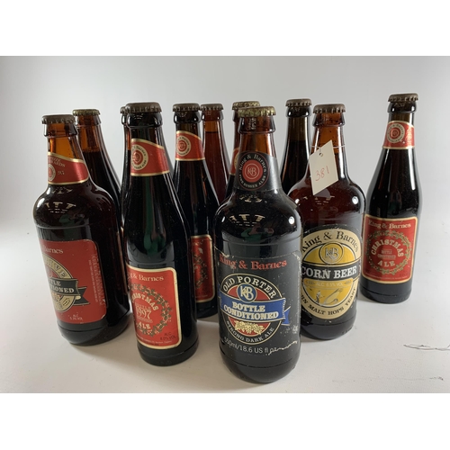 381 - 13 X MIXED BOTTLES - PORTERS, CHRISTMAS ALES ETC