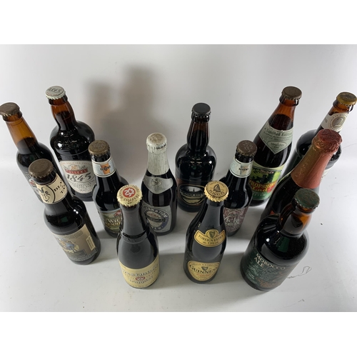 382 - 13 X MIXED BOTTLES - GUINNESS, ALES ETC