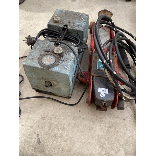 1663 - 2 X ITEMS - A KEW HOBBY 88 PRESSURE WASHER AND HYDRAULIC FLOOR JACK