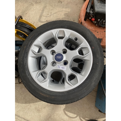 1681 - TWO FORD 195/50R15 82H WHEELS AND TYRES