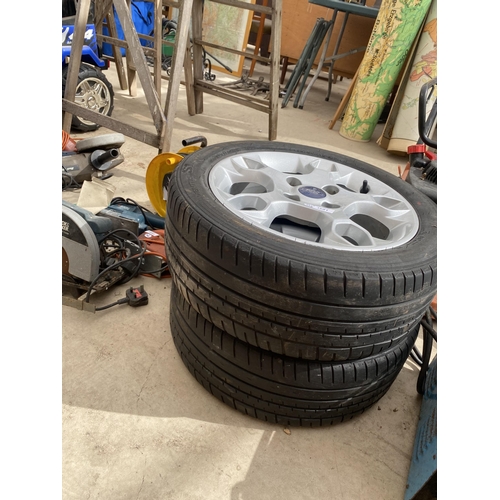 1681 - TWO FORD 195/50R15 82H WHEELS AND TYRES