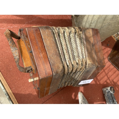 1575 - A VINTAGE WOODEN ACCORDION