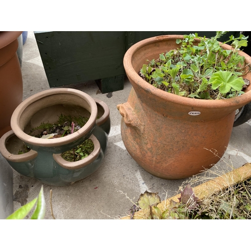 1808 - A GROUP OF TERRACOTTA PLANTERS & LATTICE TROUGHS