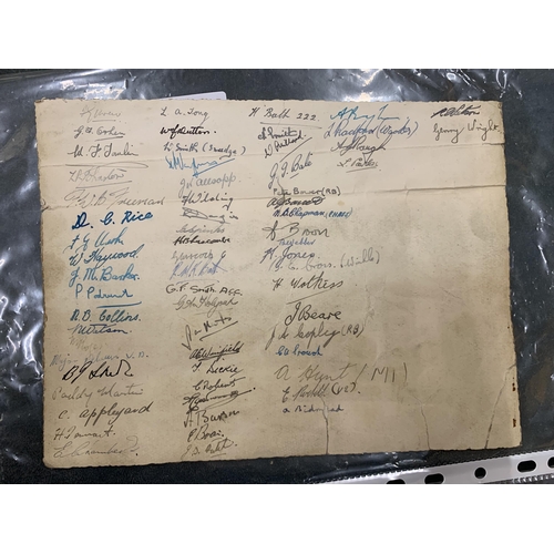 249 - A 1ST CM BATTERY R.A MALINES DEC 1945 PHOTO WITH ALL SIGNATURES ON BACK