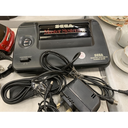 268 - A SEGA MEGADRIVE CONSOLE AND GAMES, SONIC ETC