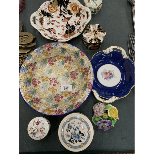 297 - A MIXED GROUP OF CERAMICS TO INCLUDE COALPORT, HAMMERSLEY ETC