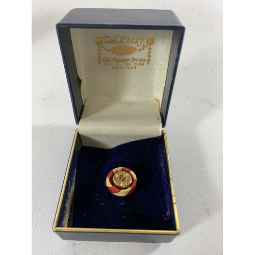 58 - * A GILT METAL KNIGHT OF THE HOLY SEPULCHRE OF JERUSALEM LAPEL BADGE AND A LADIES HUSBANDS OBE AWARD... 