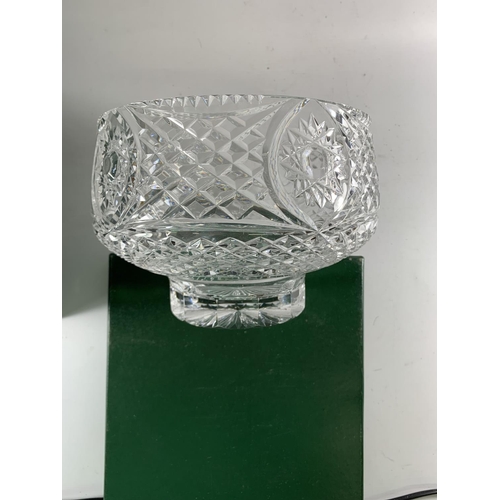 60 - * BOXED TYRONE CRYSTAL 'ARMAGH BOWL' 22CM DIAMETER, HEIGHT 14CM, WITH INSCRIPTION TO SIR JAMES ANDER... 