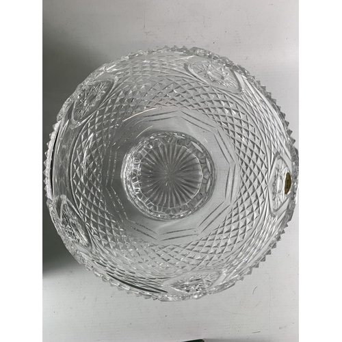 60 - * BOXED TYRONE CRYSTAL 'ARMAGH BOWL' 22CM DIAMETER, HEIGHT 14CM, WITH INSCRIPTION TO SIR JAMES ANDER... 